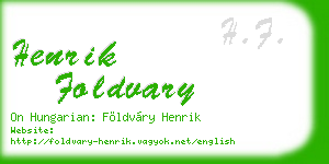 henrik foldvary business card